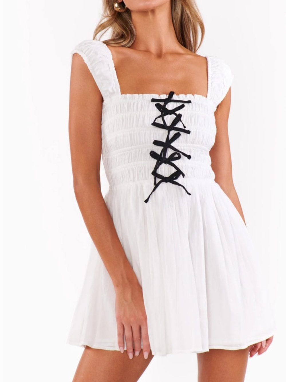 Show me Your Mumu Mabel Mini White Dress large NWT